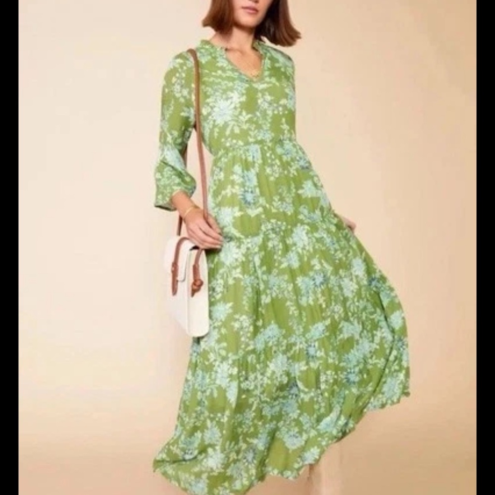 Spartina 449 Light Green Floral Maxi Dress